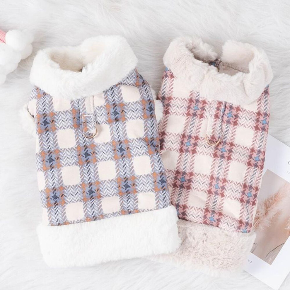 (blue, XL) Pet Coat Jacket Autumn Winter Plus Velvet Warm Vest Pet Clothes for Large Small Dog Cat XS-XXL