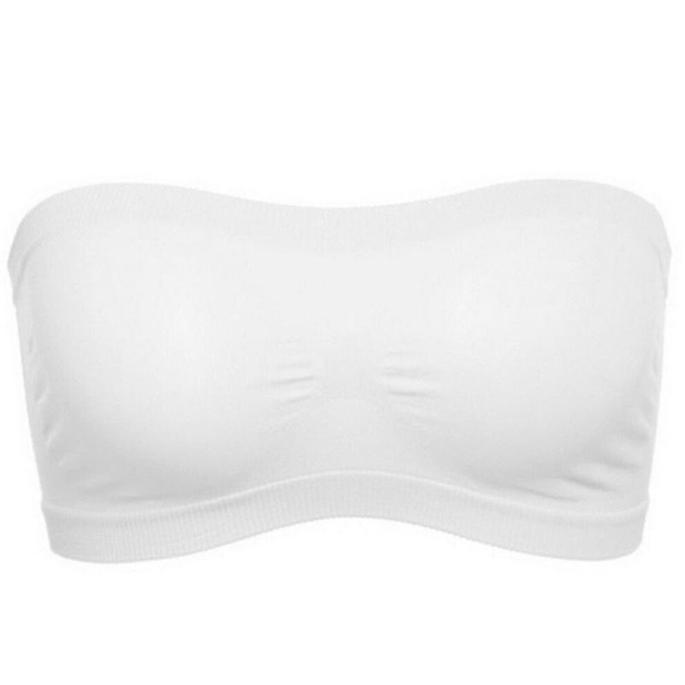 (white, XL) Women&apos;s Tube Top Strapless Bandeau Bra Underwear Women Bralette Seamless Strapless Tops Hollow Wrapped Chest Bras