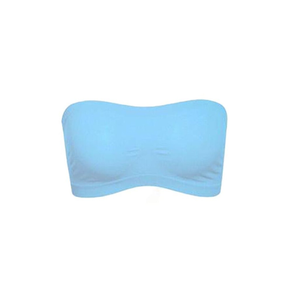 (blue, 3XL) Women&apos;s Tube Top Strapless Bandeau Bra Underwear Women Bralette Seamless Strapless Tops Hollow Wrapped Chest Bras