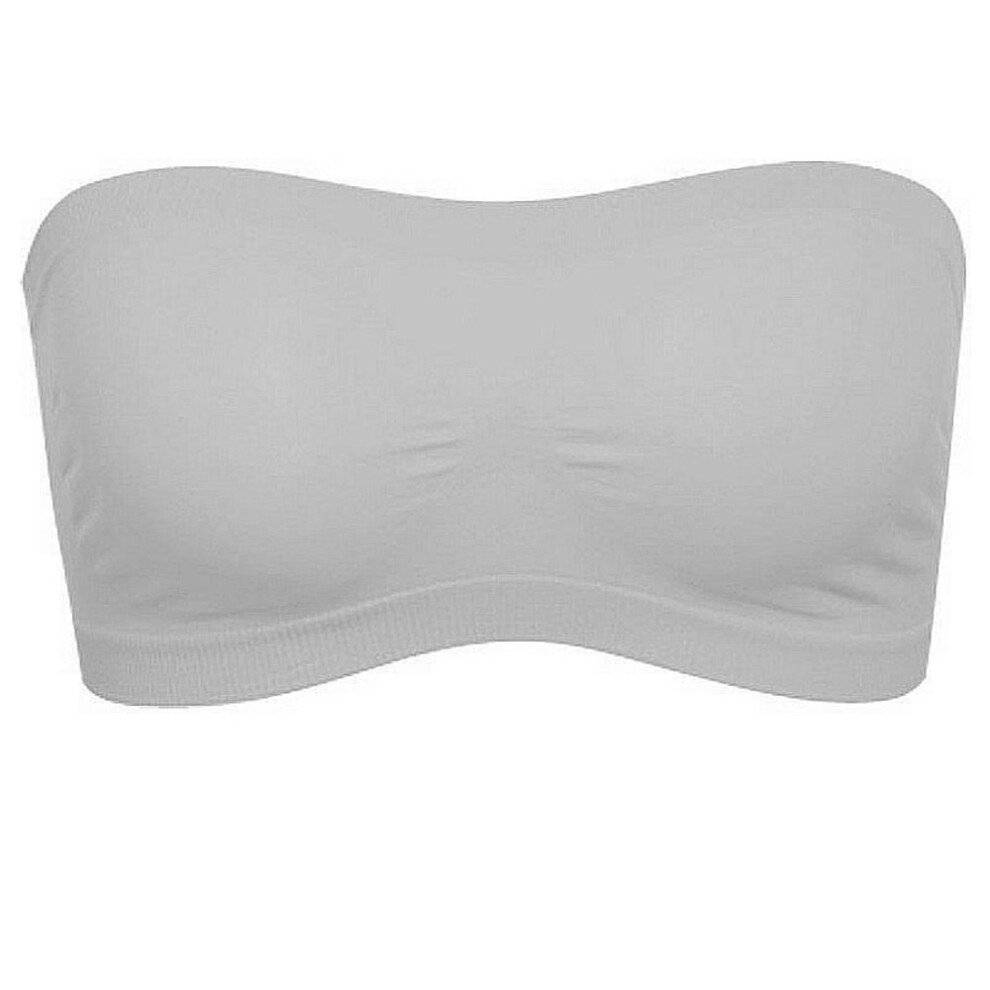 (grey, 4XL) Women&apos;s Tube Top Strapless Bandeau Bra Underwear Women Bralette Seamless Strapless Tops Hollow Wrapped Chest Bras