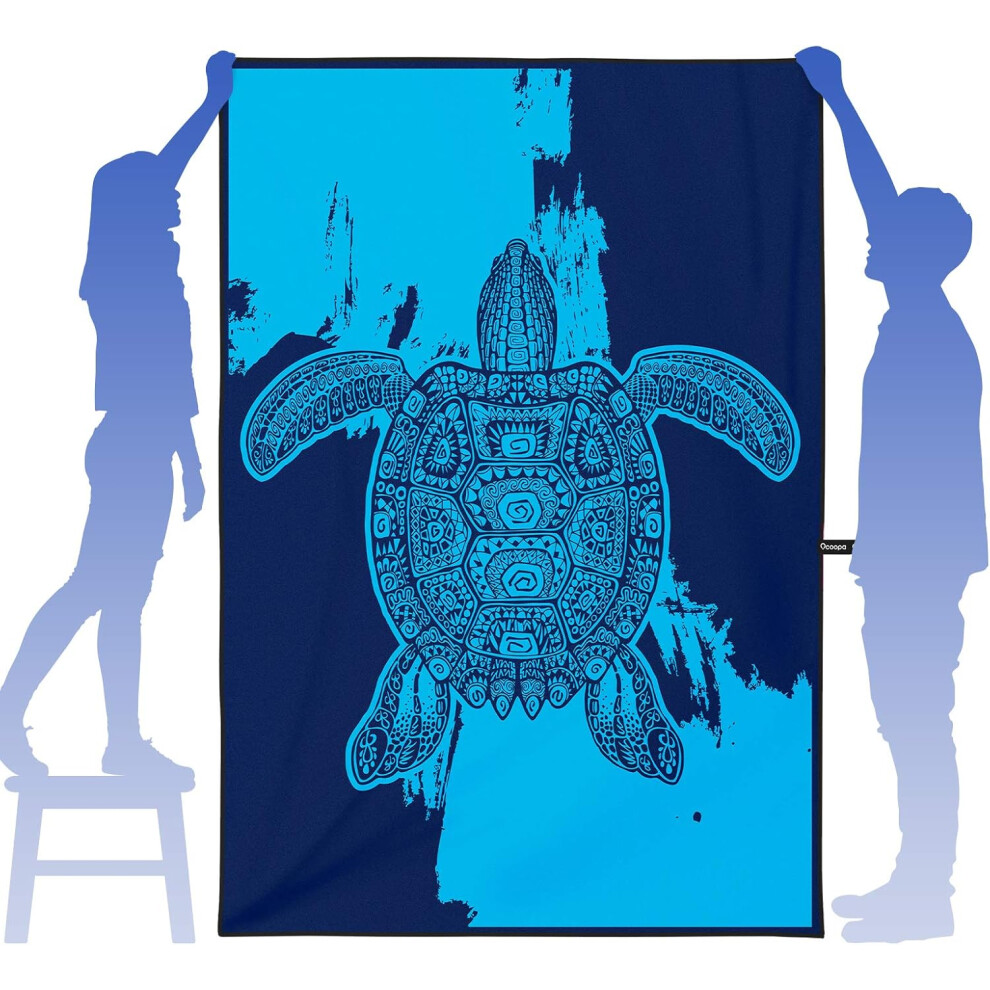 (Large(63''x31''?, Turtle) Microfiber Beach Towel Sand Free, Super Large 80''X57'' Oversized Towels, Lightweight Compact Quick Dry Absorbent Pool Towe-image-OPC-PG2YDT2-NEW