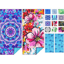 (63 x 32 Inches, 2 Pcs Mandala Floral) Sand Free Beach Towel Thin Quick Dry Super Absorbent Large Lightweight Towels Travel Sports Pool Swimming Bath Yoga Girls Women Adults Boho Palm Tree
