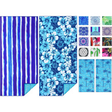 (63 x 32 Inches, 2 Pcs Strippes Porcelain) Sand Free Beach Towel Thin Quick Dry Super Absorbent Large Lightweight Towels Travel Sports Pool Swimming Bath Yoga Girls Women Adults Boho Palm Tree