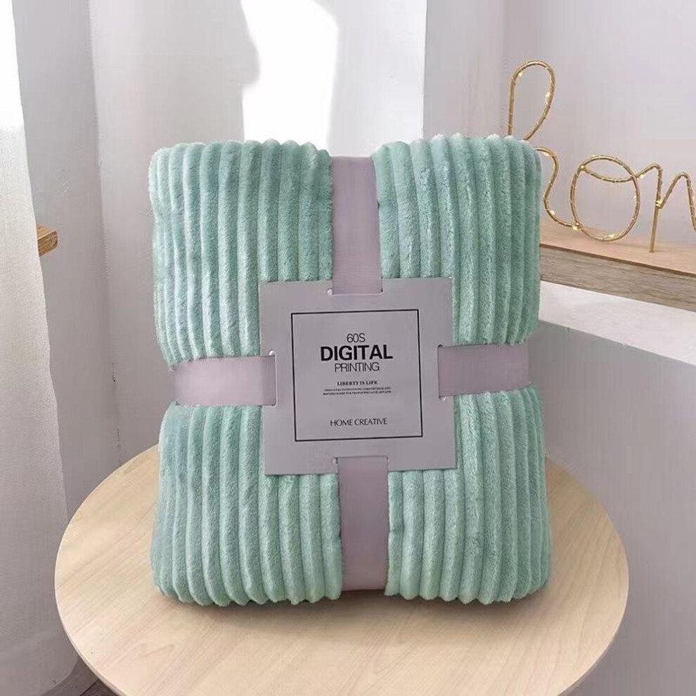 (blue, 100x150cm) Fleece Flannel Blanket Throw Blankets Plush Solid Color Bed Covers For Sofa Soft Plaid Bedspread