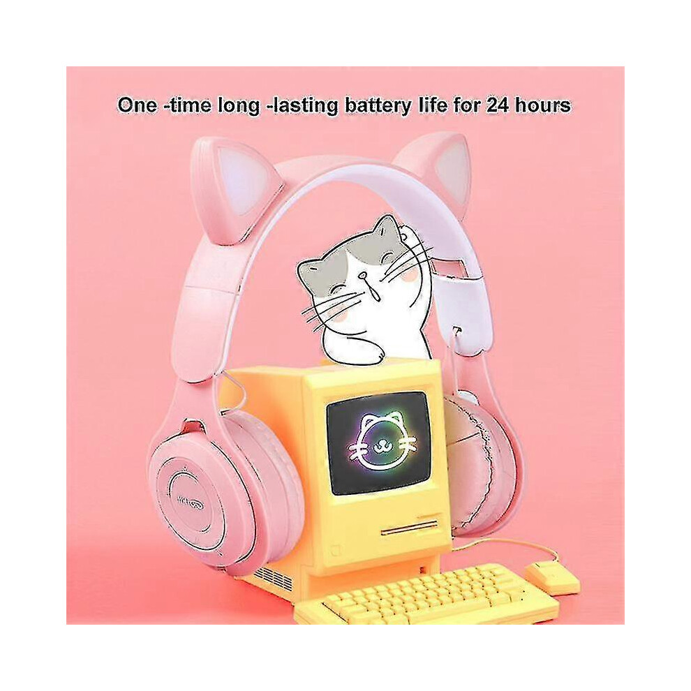 (black, One size) Bluetooth-com Earphones Big Cat Ear Gaming Earphone Wired Headset Gamer Sport Hifi Sports Headphones-image-OPC-PG2YGKR-NEW