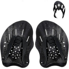 (black, One size) Swim Paddles Hand, Swim Training Hand Paddles With Adjustable Straps