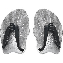 (sliver, One size) Swim Paddles Hand, Swim Training Hand Paddles With Adjustable Straps