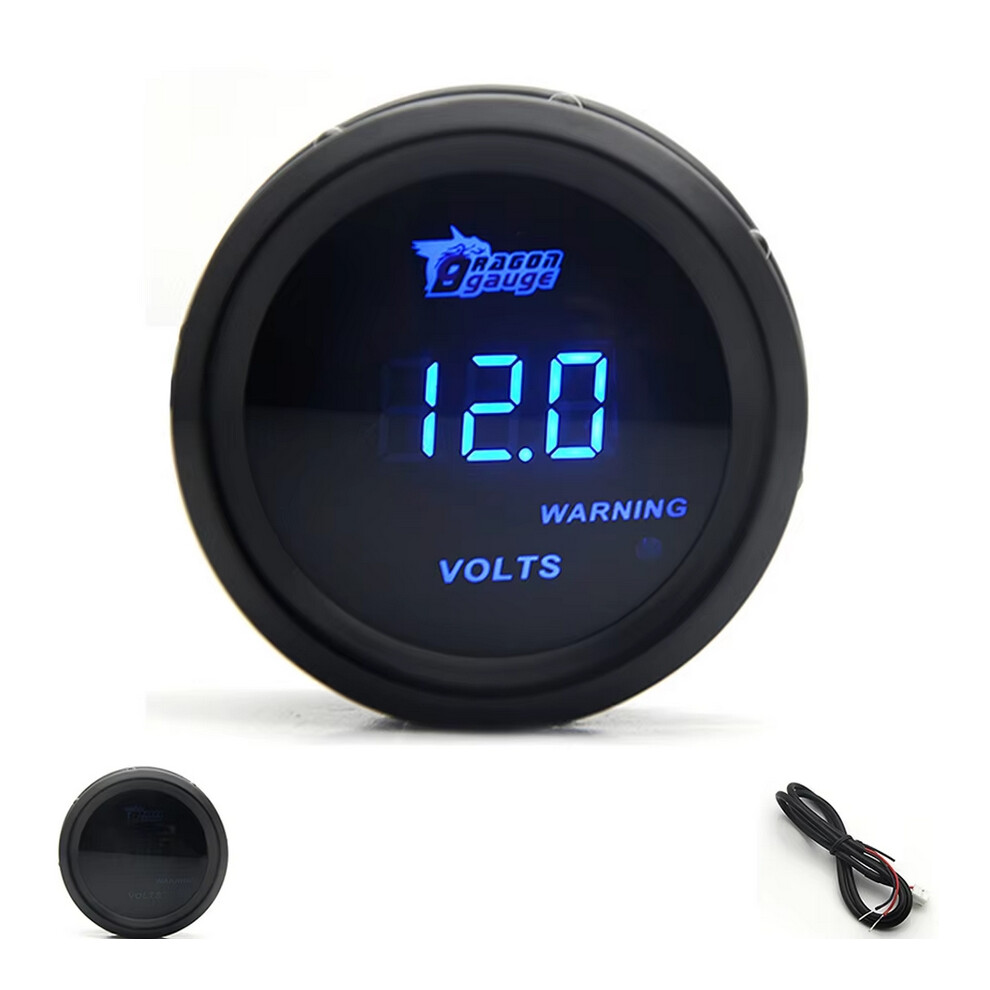 (Volt) 2" 52Mm Car Digital Turbo Boost Gauge Psi Bar Water Temp Oil Temp Oil Pressure Gauge Voltmeter Egt Tachometer Rpm Gauge Blue 6922966810407