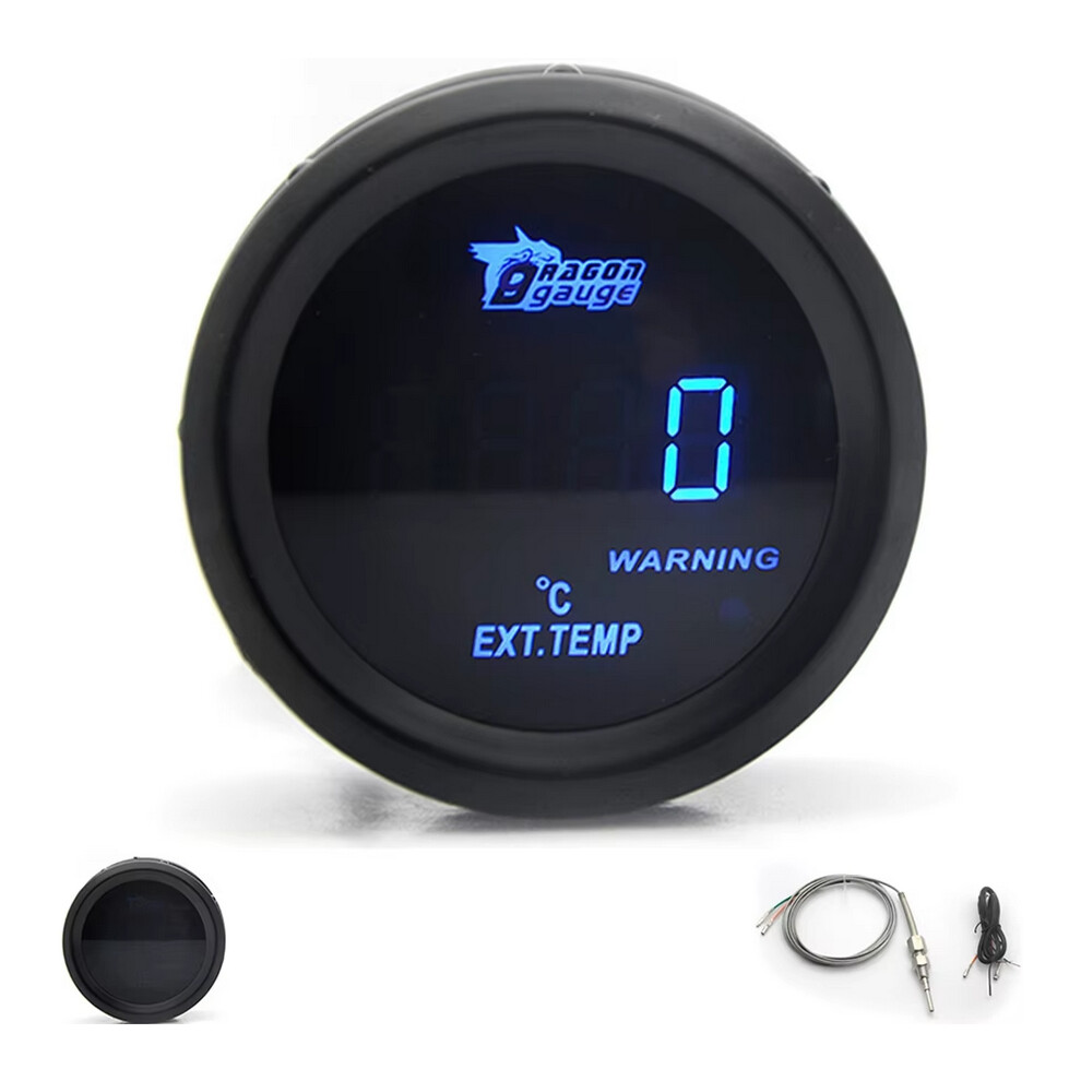 (Ext Temp) 2" 52Mm Car Digital Turbo Boost Gauge Psi Bar Water Temp Oil Temp Oil Pressure Gauge Voltmeter Egt Tachometer Rpm Gauge Blue 6924903753402
