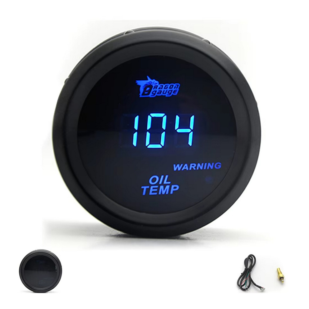 (Oil Temp) 2" 52Mm Car Digital Turbo Boost Gauge Psi Bar Water Temp Oil Temp Oil Pressure Gauge Voltmeter Egt Tachometer Rpm Gauge Blue 6915197992868