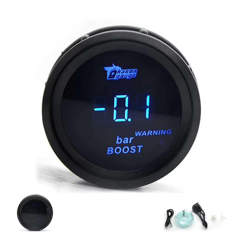 (Boost Bar) 2" 52Mm Car Digital Turbo Boost Gauge Psi Bar Water Temp Oil Temp Oil Pressure Gauge Voltmeter Egt Tachometer Rpm Gauge Blue 6900543413449