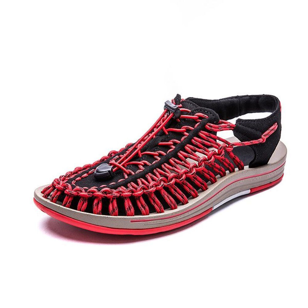 (red, 43) Summer Casual Sandals for Men Fashion Breathable Sandals Beach Shoes Water Aqua Shoe Plus Size