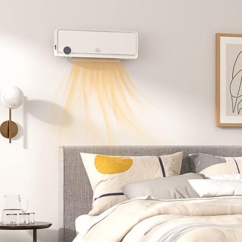 Homcom HOMCOM 1000W/2000W Wall Downflow Heater 10-49C Temperature, White