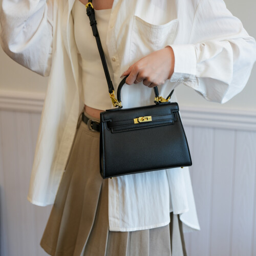 (Black) Kelly Bag Mini Crossbody Bag 2