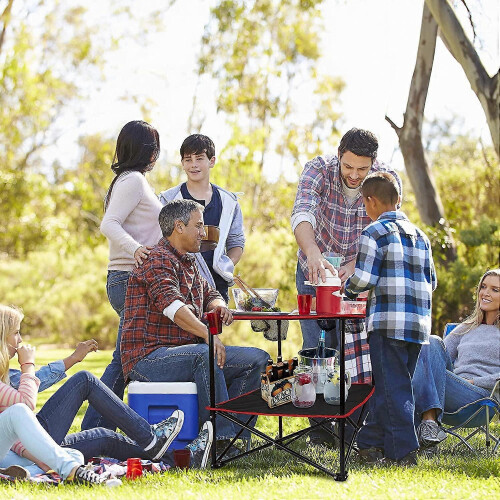 Camping Table Folding Picnic Table with 4 Cup Holders and Carrying Bags 1