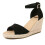 (35, Black) Women's Elastic Ankle Strap Espadrilles Wedge Sandals 1