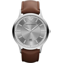 Emporio Armani AR2463 Klassische Herrenarmbanduhr mit silbernem Zifferblatt