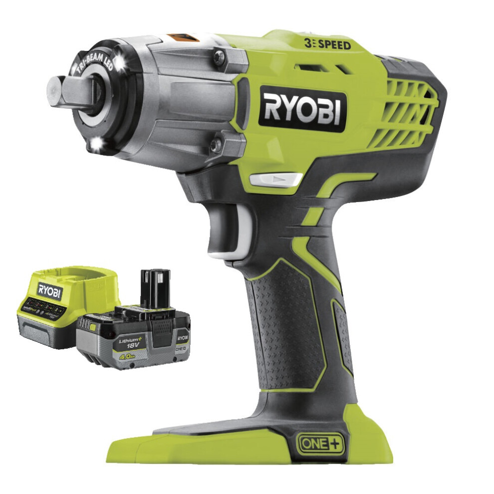Ryobi R18IW3 Impact Wrench Starter Kit 400Nm (4Ah Battery)
