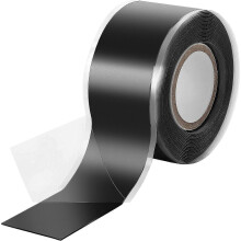 (As show, One size) 2x 3m self-fusing (self-amalgamating) silicone tape, insulating tape and sealing tape (water, air), 25 mm wide, black