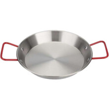 (As show, One size) Stainless Steel Paella Pan Non-stick Frying Pan Paella Frying Pan Home Cooking Paella 28cm
