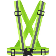 (As show, One size) Reflective Vest Fluorescent Safety Vest Adjustable Elastic High Visibility Adjustable Waistband Men Women Teens Unisex for Bike Motorcycle