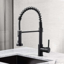 (Black, One size) Modern Monobloc Brass Kitchen Pull Out Spray Faucet Mixer Tap SSR