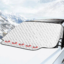 (As show, One size) Winter Car Windshield Snow Cover Multi Purpose Auto Sun Shade Front Windscreen Protection YEY