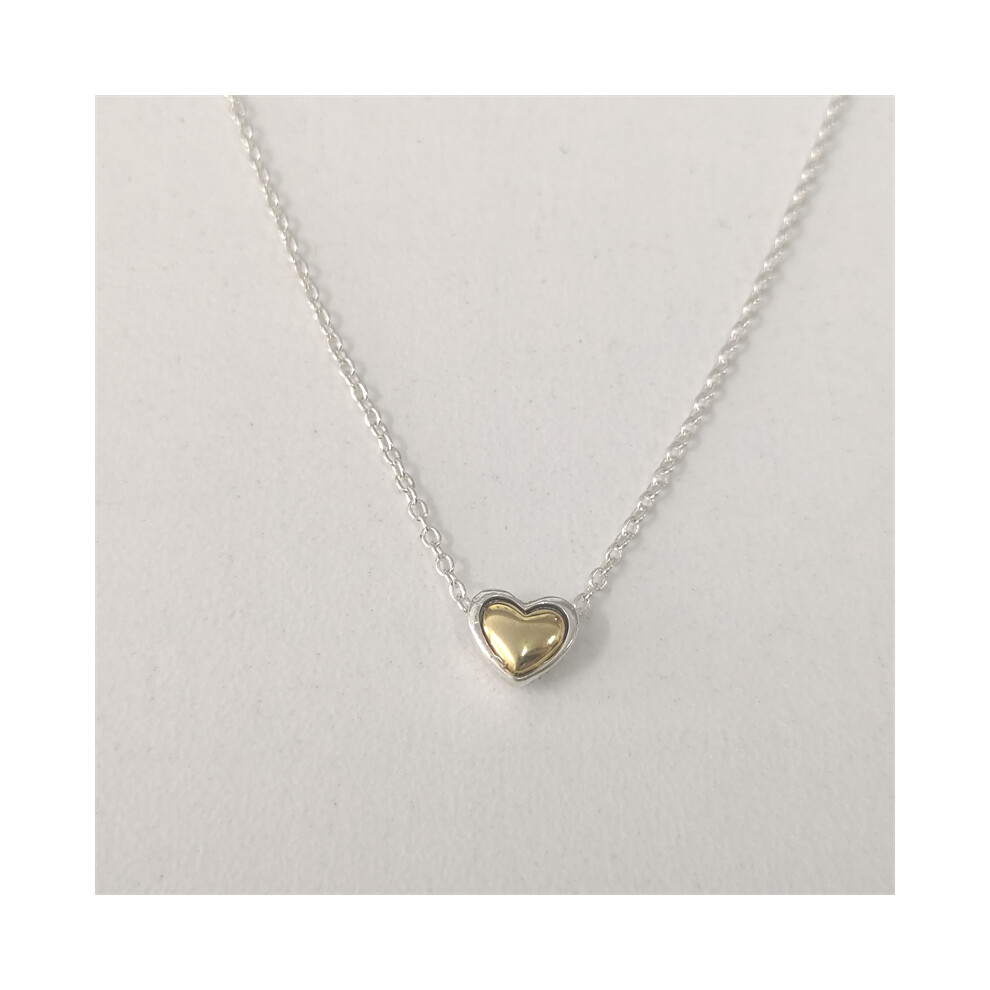 PANDORA Schmuck Silber Damen-Kette Gewölbtes Goldherz
