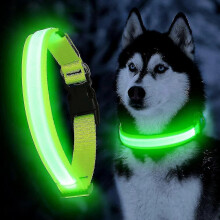 (As show, One size) Ultra Light Usb Rechargeable Led Dog Collar - Adjustable Led Collar Dog - Waterproof Dog Collar - Flashing Dog Collar Visiblity & Safety LUS
