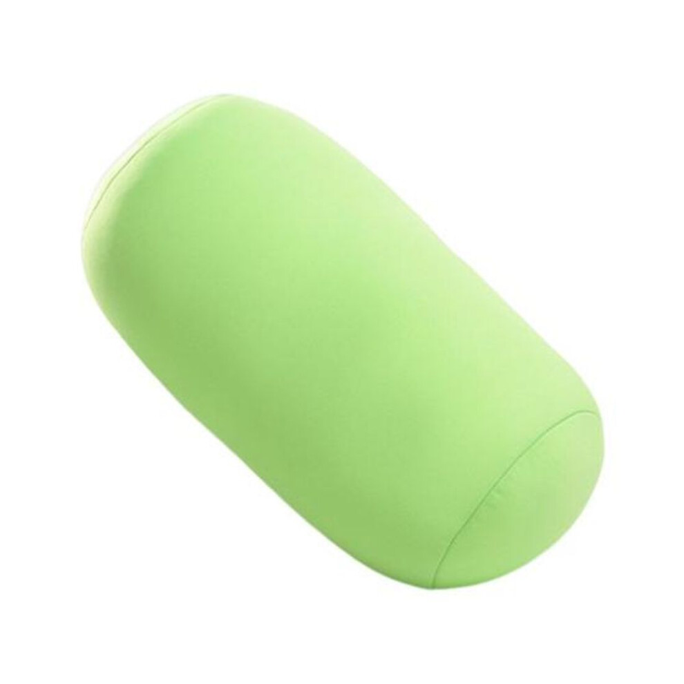(green) Cylindrical Pillow Built-in Foam Particles Microbead Roll Pillow Stuffed Sofa Cushion Bedroom Sleep Throw Pillow Neck Head Back Support Rest