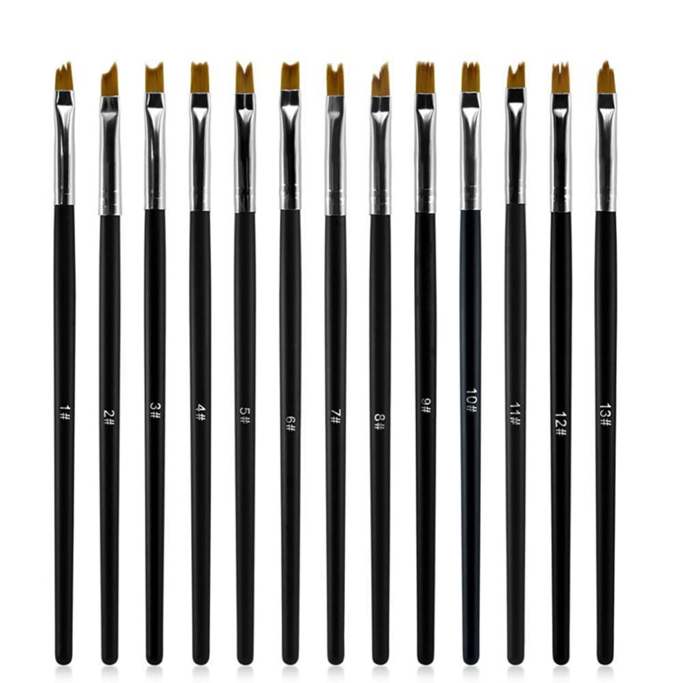 Kads 13pcs/set French Nail Art Gel Painting Brush Wood Handle French Manicure Brushes Diy Nail Art Design Tool Gel Nail Pen