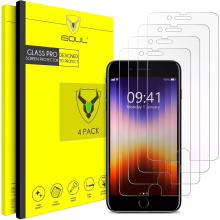 4-Pack 4.7-Inch Tempered Glass Screen Protector For iPhone SE 3/2, 6s/6, 7/8