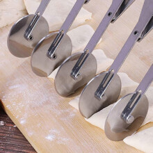 (As show, One size) 2023 - Dough Cutter 5 Wheels, Cake Divider Pastry Wheel Multifunctional Stainless Steel Dough Divider AMV