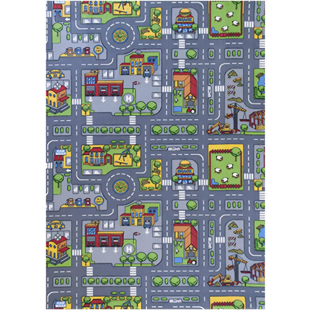 Car Mat for Children,Funny Car Play Mats for Kids,Kid's Traffic Map Crawling Play Mat,Non-Slip and Washable,City Car Road Interactive Game,50 * 80CM