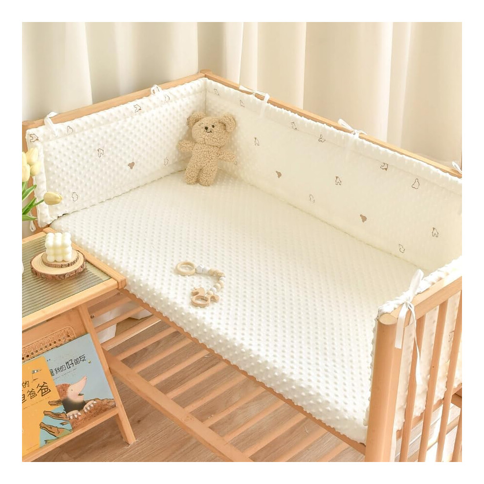 (100cm, A) Cot Bumper Breathable Crib Bumper Baby Cot Liners Cot Bumpers For Cot Bed Padded Cot Bumper Cotbed Bumper For One Side Baby Cot Crib Rail C