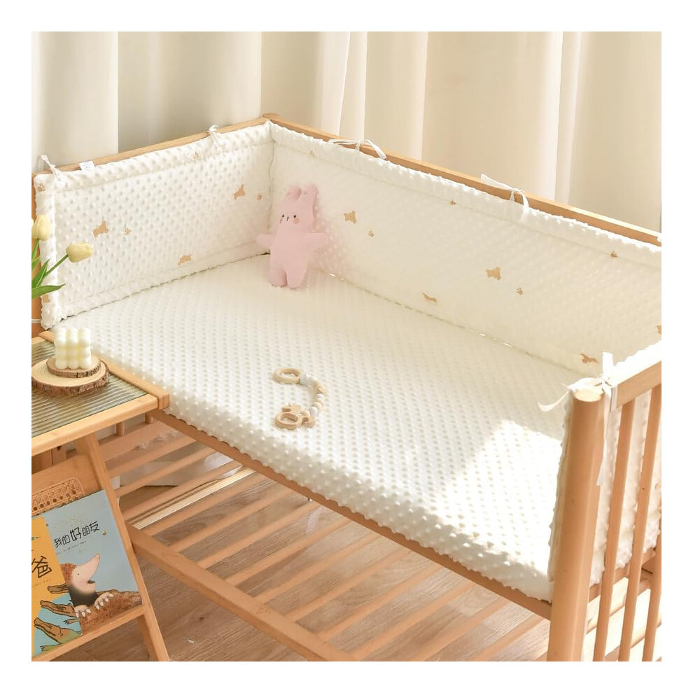 (200cm, E) Cot Bumper Breathable Crib Bumper Baby Cot Liners Cot Bumpers For Cot Bed Padded Cot Bumper Cotbed Bumper For One Side Baby Cot Crib Rail C