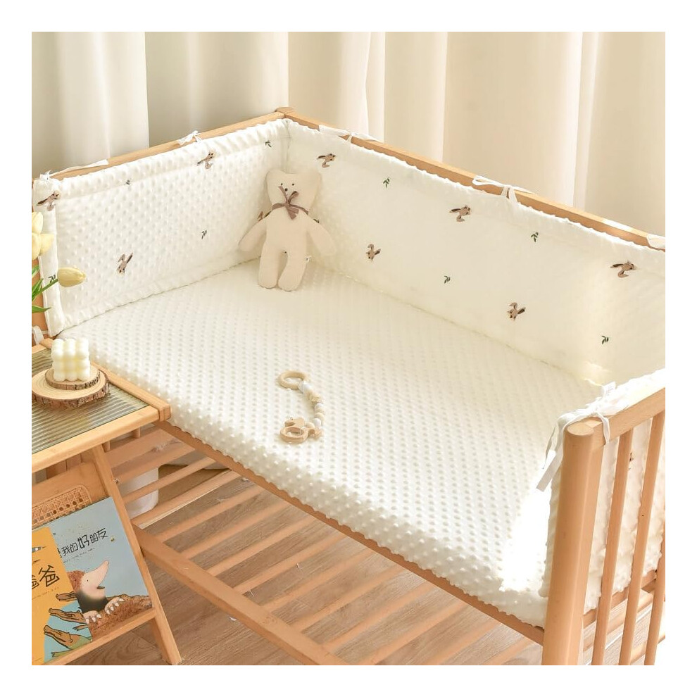 (200cm, Q) Cot Bumper Breathable Crib Bumper Baby Cot Liners Cot Bumpers For Cot Bed Padded Cot Bumper Cotbed Bumper For One Side Baby Cot Crib Rail C