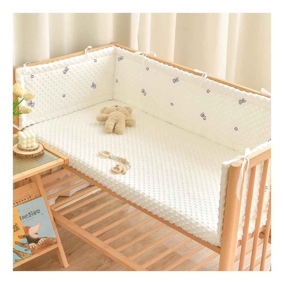 (60cm, M) Cot Bumper Breathable Crib Bumper Baby Cot Liners Cot Bumpers For Cot Bed Padded Cot Bumper Cotbed Bumper For One Side Baby Cot Crib Rail Cover