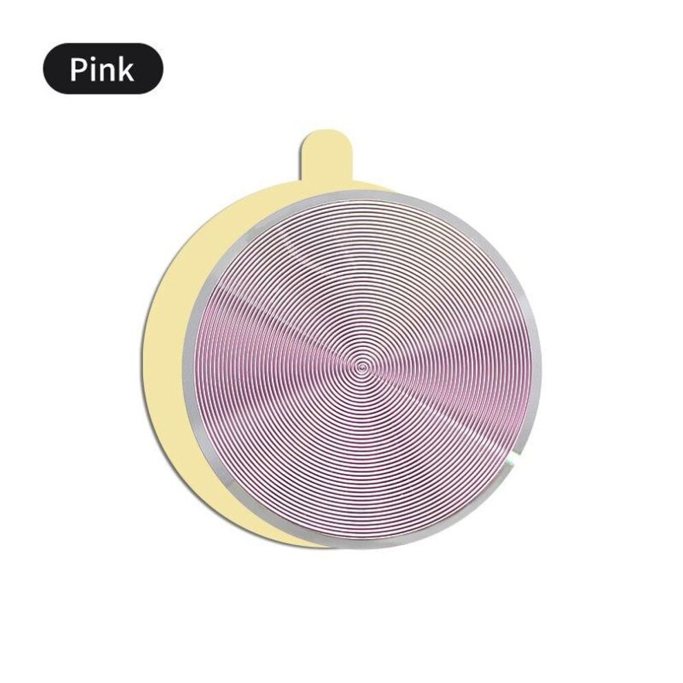 (Pink) Circular Universal Magnetic phone Car Holder Metal Plate Sticker Ultra Slim Iron Sheet Plaster For Strong Magnet Stand Film