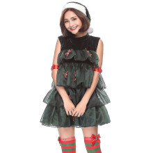 Santa Claus Costume Women Sexy Fancy Sleeveless Cosplay Christmas Tree Costume