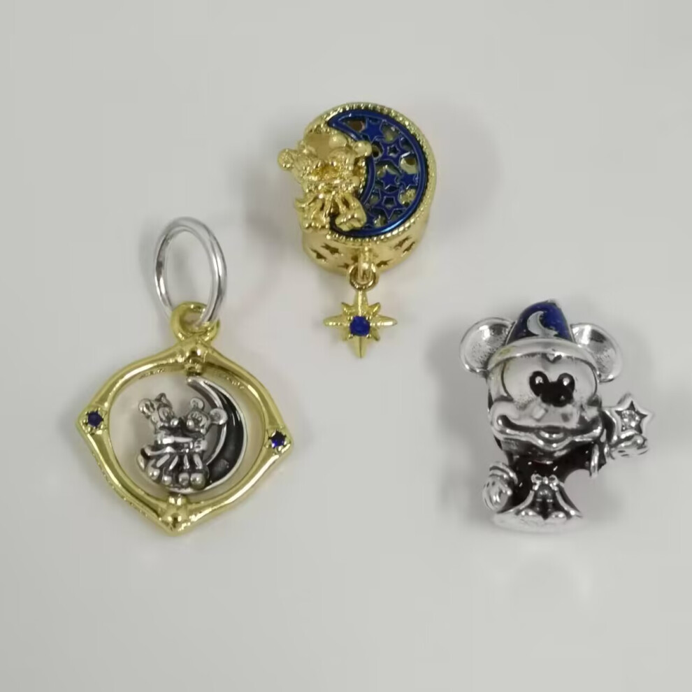 Pandora  Micky Maus & Minnie Maus Halbmond  Micky Charm  Set