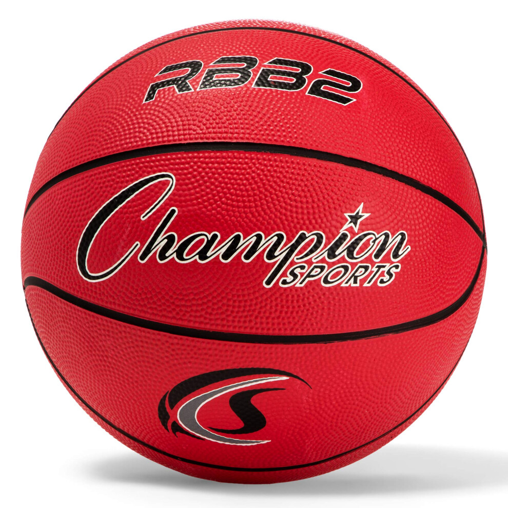 Champion Sports Rubber Intermediate Basketball  Heavy Duty - Pro-Style Basketballs  Premium Basketball Equipment  Indoor Outdoor - Sports Education Su