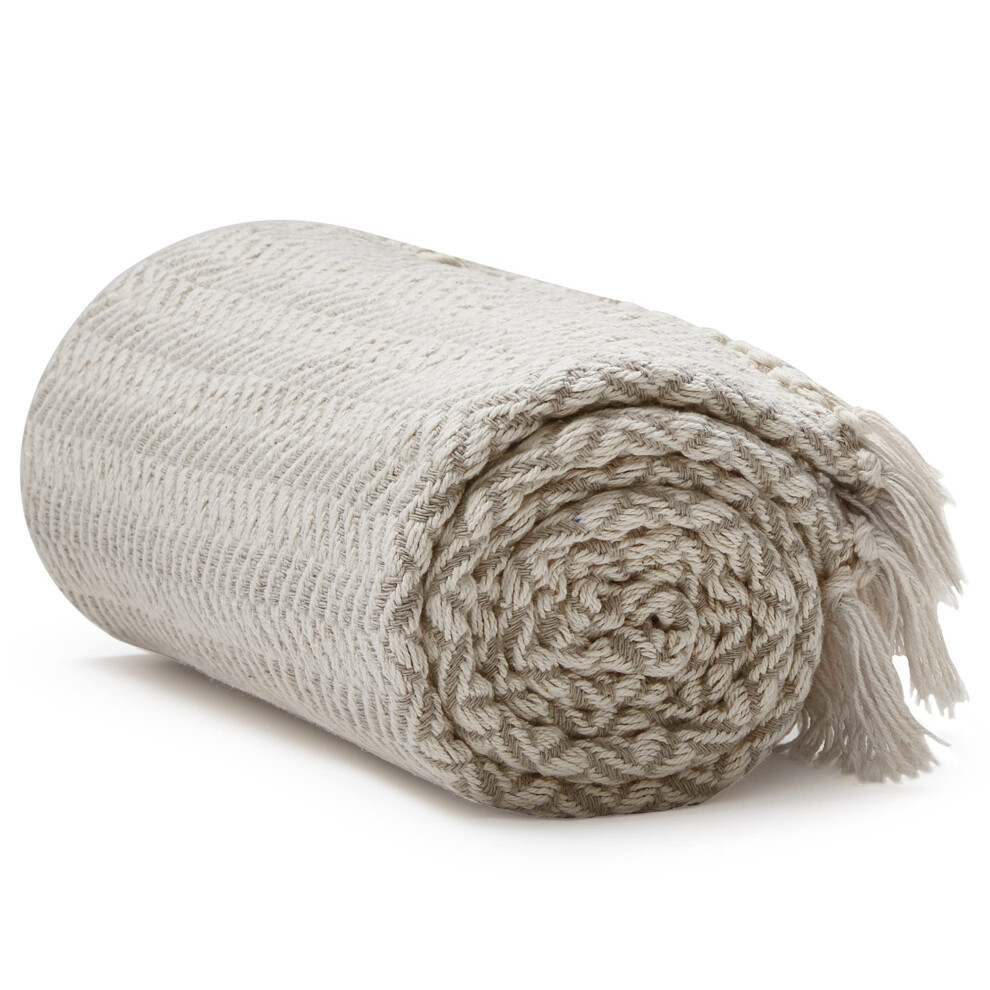 Plaid Americanflat pour canap    50x60 Cr   me Beige Zigzag