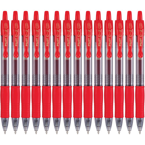 Pilot Pilot G2 Premium Gel Roller Pens Bold Point 1 mm Frpackning med 14 Rda