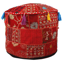 Galleria Aakriti Indian Pouf Pouf Strool Etnico Ricordato Copertura Pouf Cover Indian Round Round Pouffe Pouffe Pouf Cover Cover Cusinetto Etnico Art