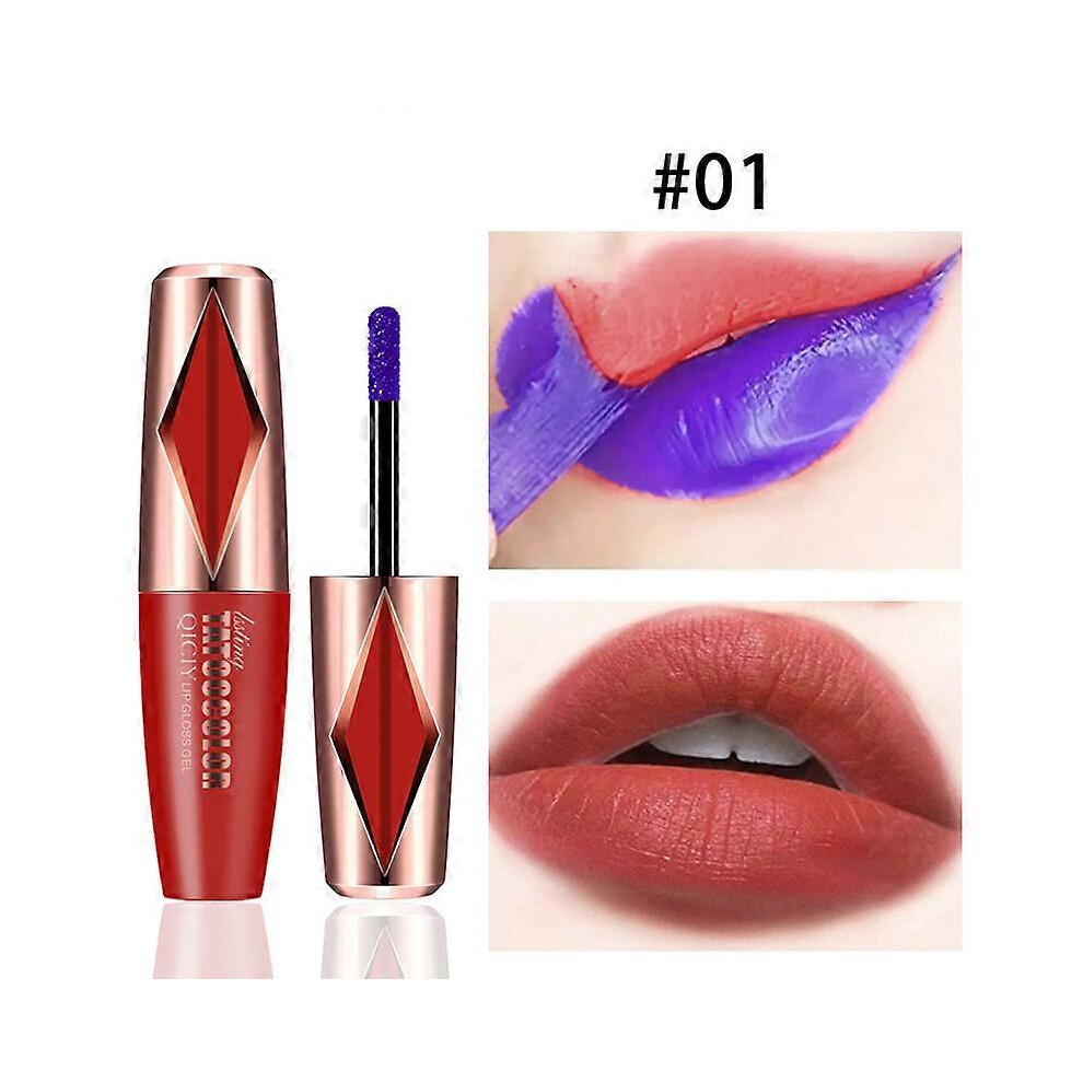 (A) Peel Off Lip Stain, Matte Tattoo Tinted Peel Off Lip Gloss, Waterproof Long-Lasting Highly Pigmented Peel Off Lipstick Plump Lip Makeup Gift for W-image-OPC-PG2ZBTY-NEW