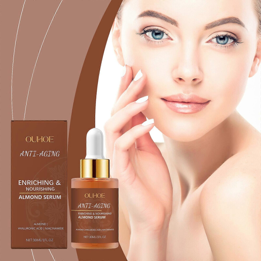 (3Pcs) Anti-aging Almond Serum, Anti-aging Facial Serum with Almond & Hyaluronic Acid, Firming and Anti-Wrinkle Serum For Face, Enriching & Nourishing