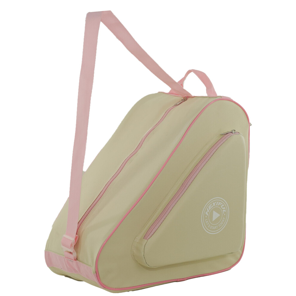 Hexiful Skate Bag To Carry Ice Skates Inline Skates Roller Skates And Quad Skates For Both Kids And Adults (Jasmine/ 013) Pink