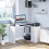 Homcom HOMCOM Computer Desk Rotating Dining Table W/ Storage Shelf White 1