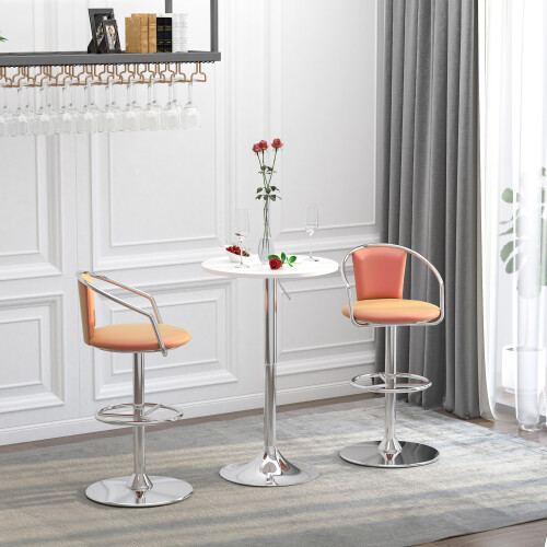 Homcom HOMCOM 60cm Adjustable Height Round Bar Table with Swivel Top White